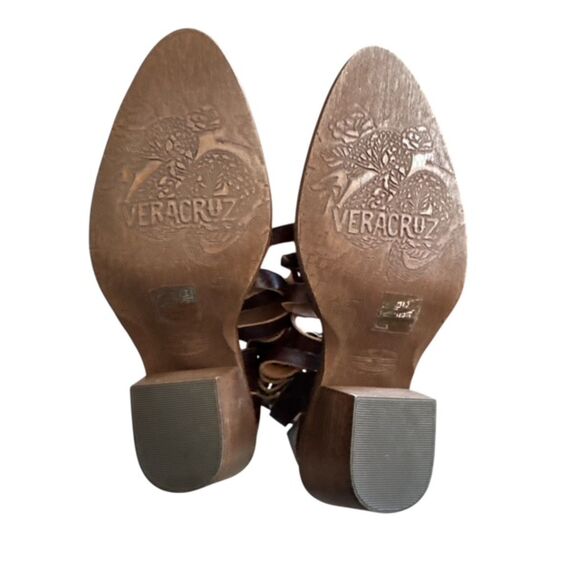 Veracruz by Sundance Leather Strappy Heeled Boots NWOB Sz 37 - Picture 6 of 8